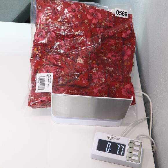 Band Of The Free Ditsy Floral Smocked Crop Top L Red Puff Sleeve Tie Back Boho - Picture 10 of 10